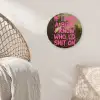 Klassiek - Humor - Roze Wandcirkel kunststof plaat 5mm dik klein -sfeer5