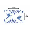 Modern - Vogels - Delfts - Blauw Placemat vinyl groot -specs