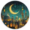 Islamitisch - Moskee - Ramadan - Islam Wandcirkel kunststof plaat 5mm dik klein -3d