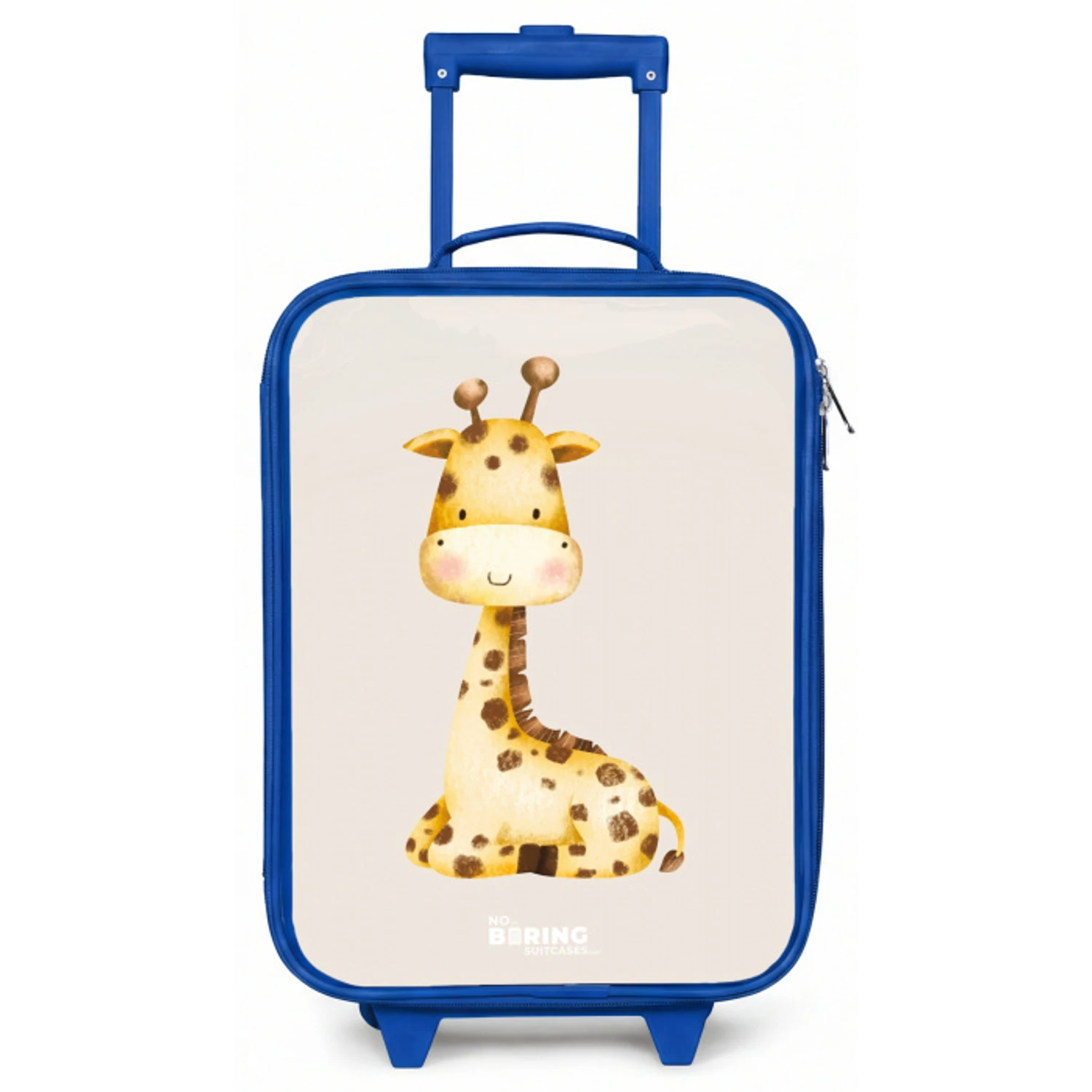 Liggende giraffe illustratie op beige achtergrond Kinderkoffer - Blauw klein -zz3dotto