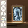 Meisje met de parel - Johannes Vermeer - Delfts blauw Light Box met kabel (Tafellamp) klein -USP_NL