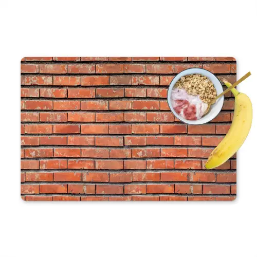 Rood - Bakstenen - Muur - Beschadiging Placemat vinyl groot 368 -zzzproduct_Kitchenyeah-website