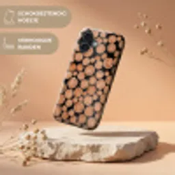 Houtblokken - Textuur - Patroon - Bruin - Rustiek Toughcase MagSafe Apple iPhone 17 klein -USP_RandenV_NL