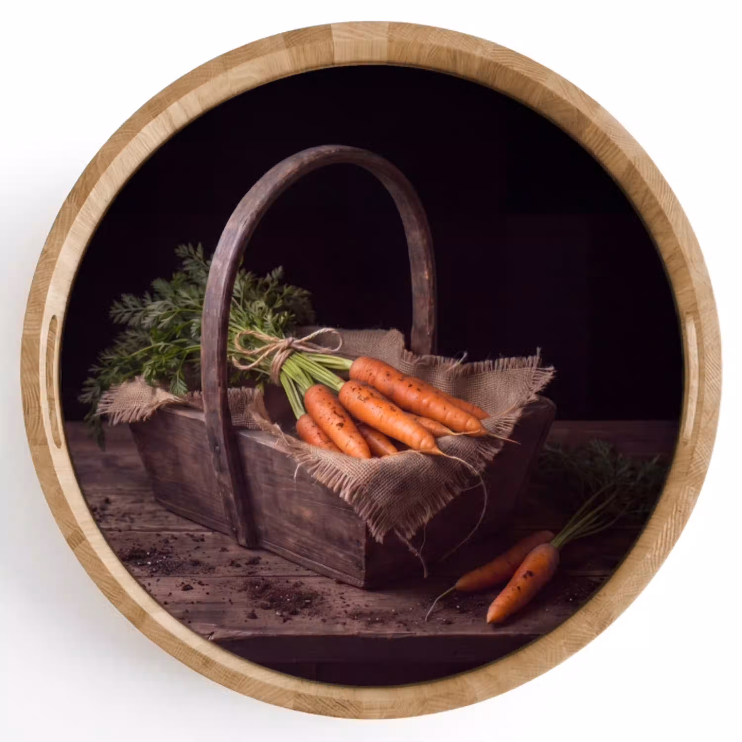 Wortels - Mand - Eten Dienblad Rond middel -z3d_shopping