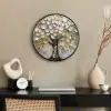 Boom - Beige - Grijs - Goud - Abstract Fotolijst rond zonder passe partout klein -sfeer1