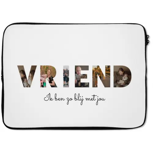 Vriend - Lettercollage laptophoes neopreen klein -zkaufland3dotto