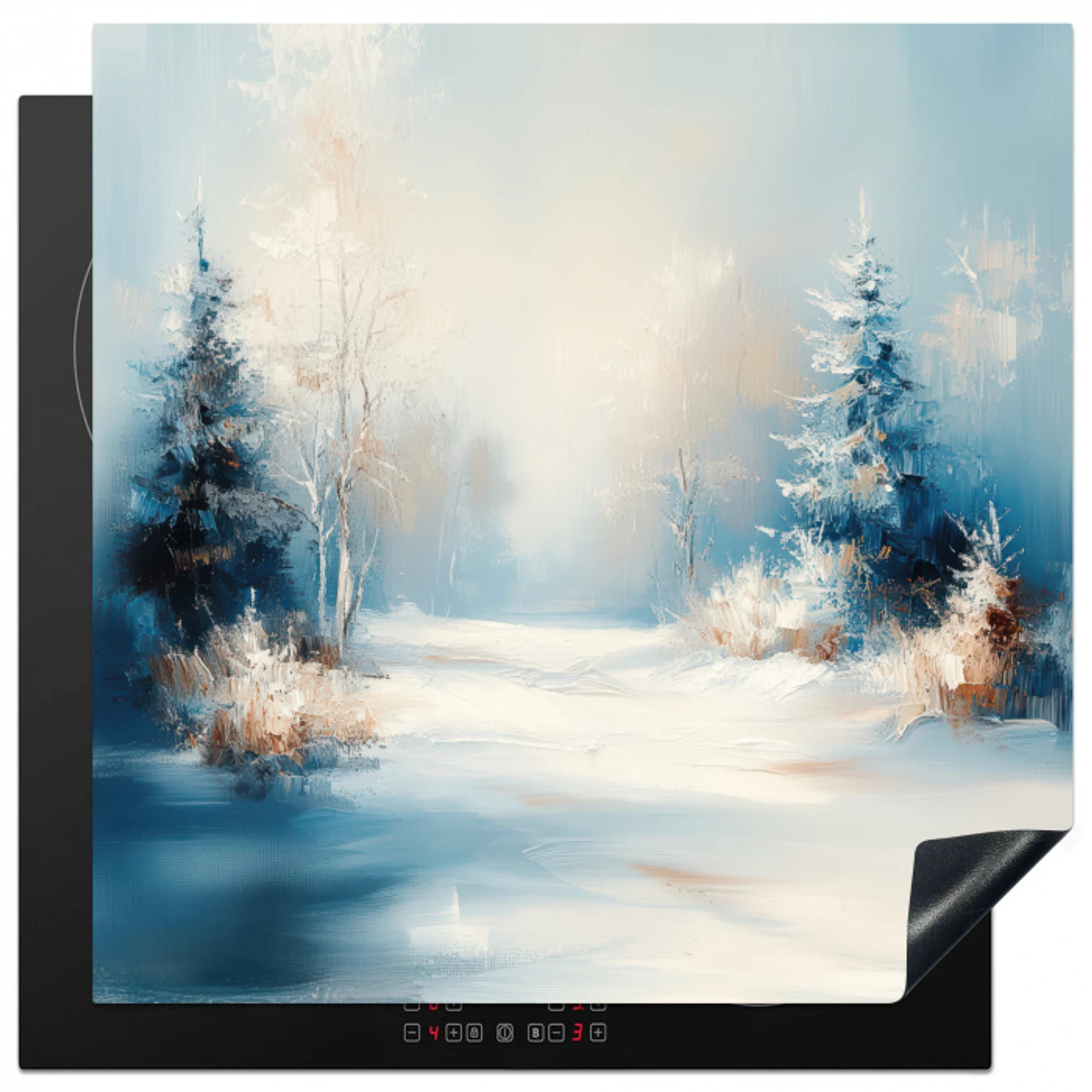 Bos - Winter - Natuur - Abstract - Sneeuw Inductie beschermer vinyl 3mm middel -3d