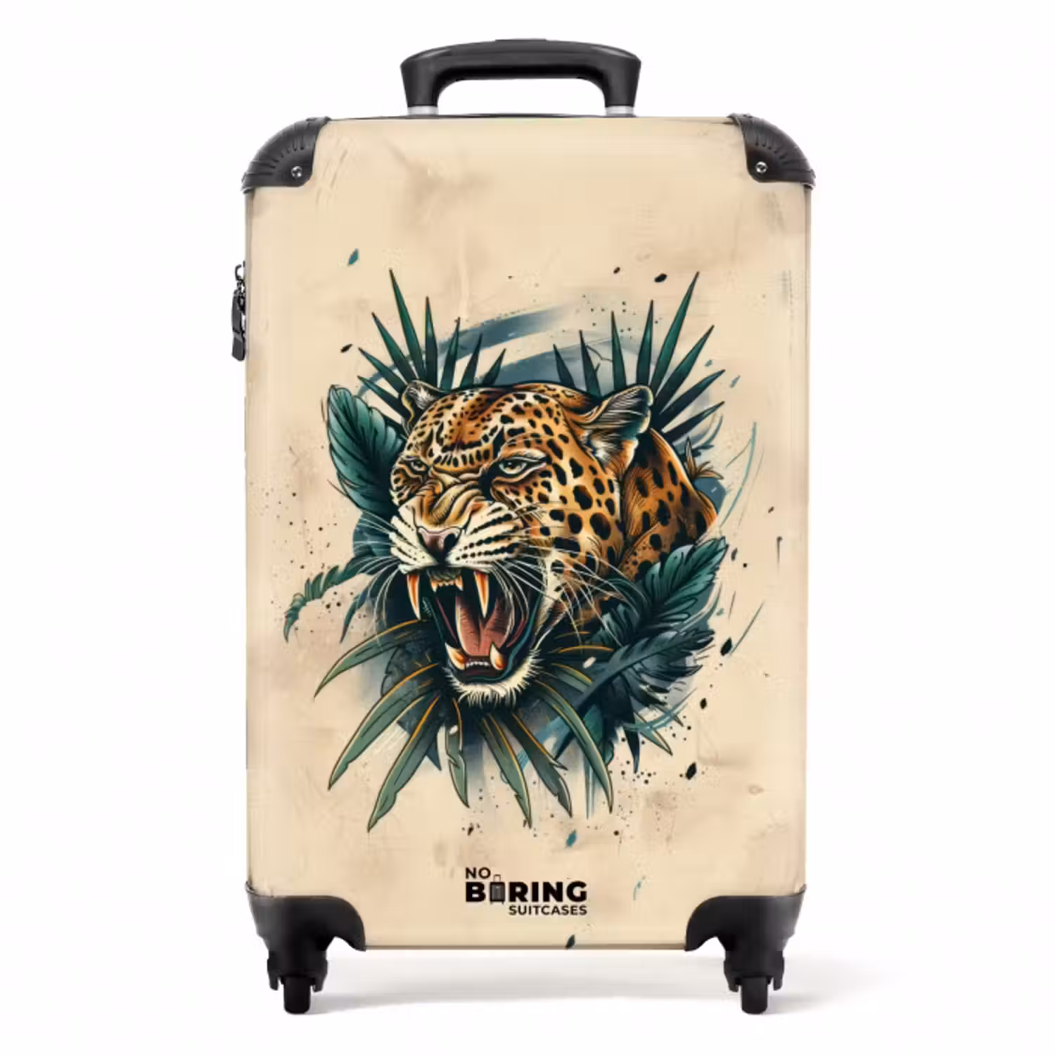 Koffer - Tattoo-Stil - Der kämpfende Leopard