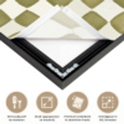 Schaak - Patroon - Groen Textielframe zwart klein 947 -USP_feed_closeupNL