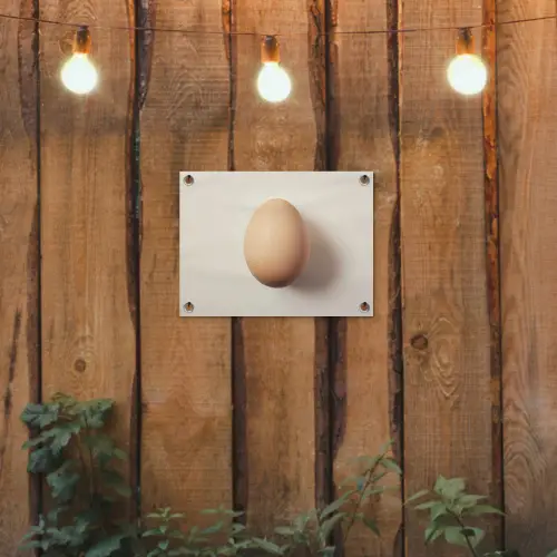 Ei - Beige - Ovaal - Egaal tuinposter los doek klein -sfeer1