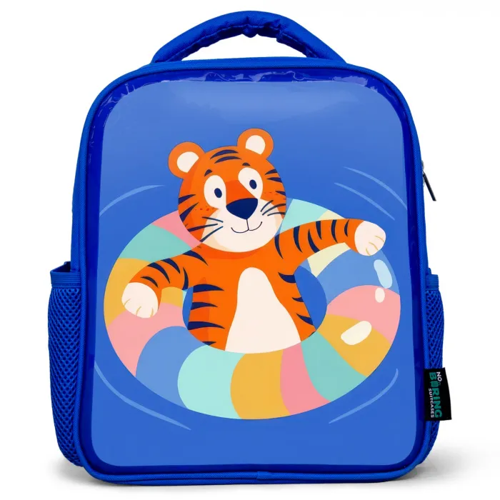 Tijger - Zwemband - Water Kinderrugzak - Blauw middel -3d