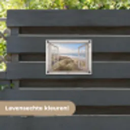 Uitzicht op Kustlijn met Duinen tuinposter los doek klein -sfeer3