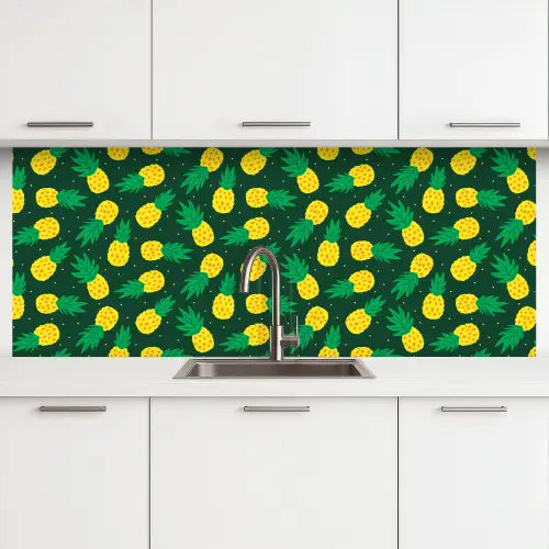 Donkergroen - Ananas - Bladeren keuken achterwand 2 middel 871 -3d