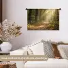 Zonlicht - Bospad - Bomen Wandkleed katoen klein -sfeer1