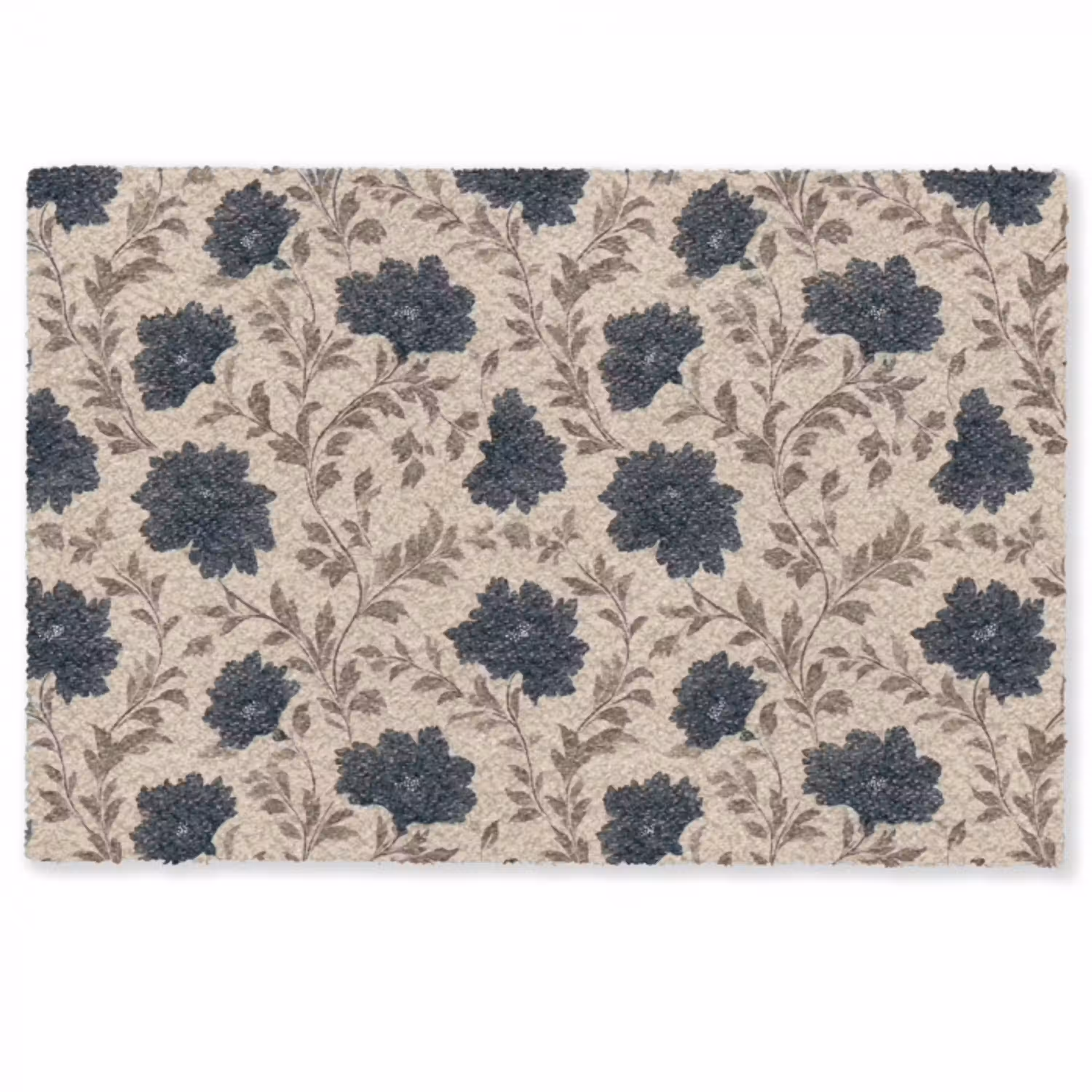 Motief - Bloemen - Zwart - Beige Deurmat klein 898 -zkaufland3d