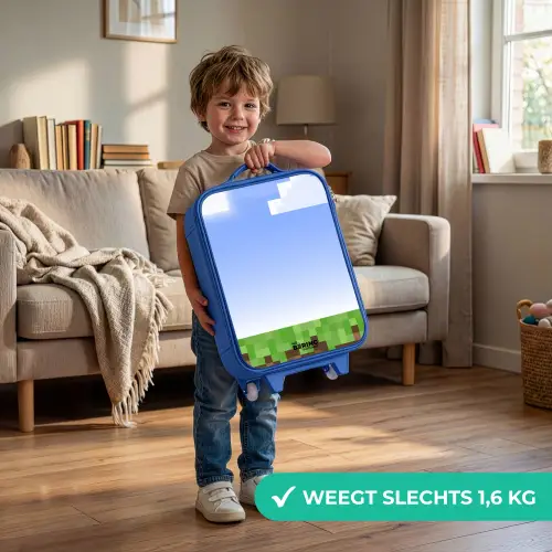 Pixel wereld Kinderkoffer - Blauw klein -sfeer2_NL