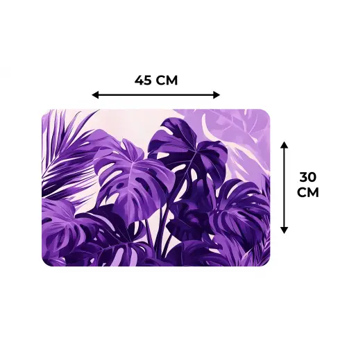Bladeren - Paars - Tropisch - Abstract Placemat vinyl groot -specs