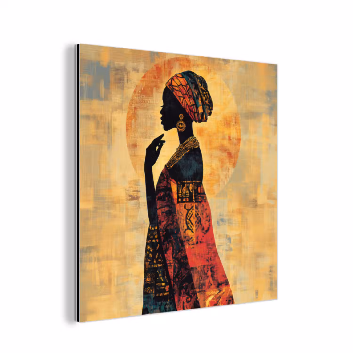 Aluminium schilderij - Vrouw - Silhouet - Patronen - Sierlijk