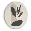 Plant - Beige - Japandi Akoestische PET Vilt - Rond klein -3d