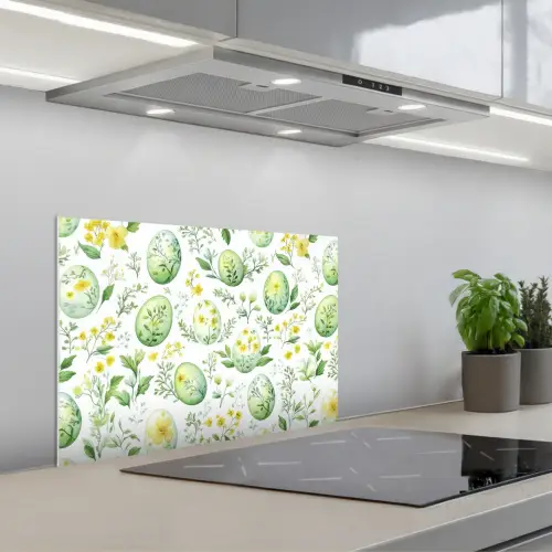 Patroon - Groen - Eieren keuken achterwand spatscherm klein -3d_schuin