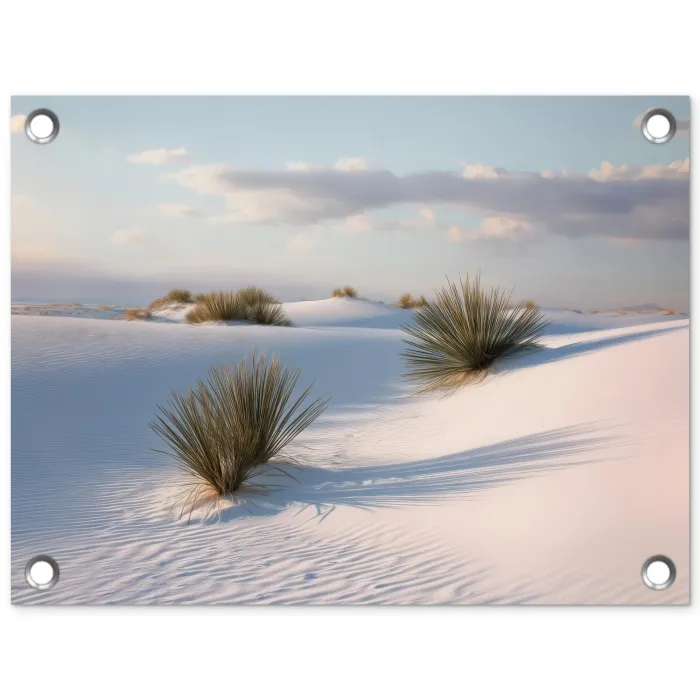 Duinen - Gras - Wolken - Beige tuinposter los doek klein -3d