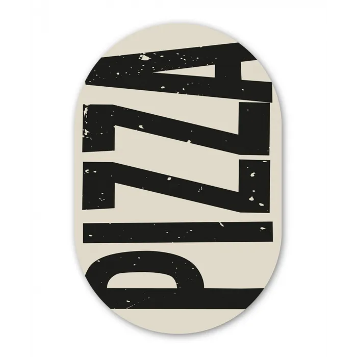 Pizza - Decoratie - Japandi - Vintage Wandcirkel Ovaal Glas middel -3d