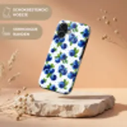Bessen - Patroon - Blauw Toughcase MagSafe Apple iPhone 17 klein 1017 -USP_RandenV_NL