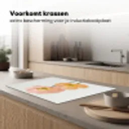 Papavers - Botanisch - Roze Inductie beschermer vinyl 3mm klein -sfeer1