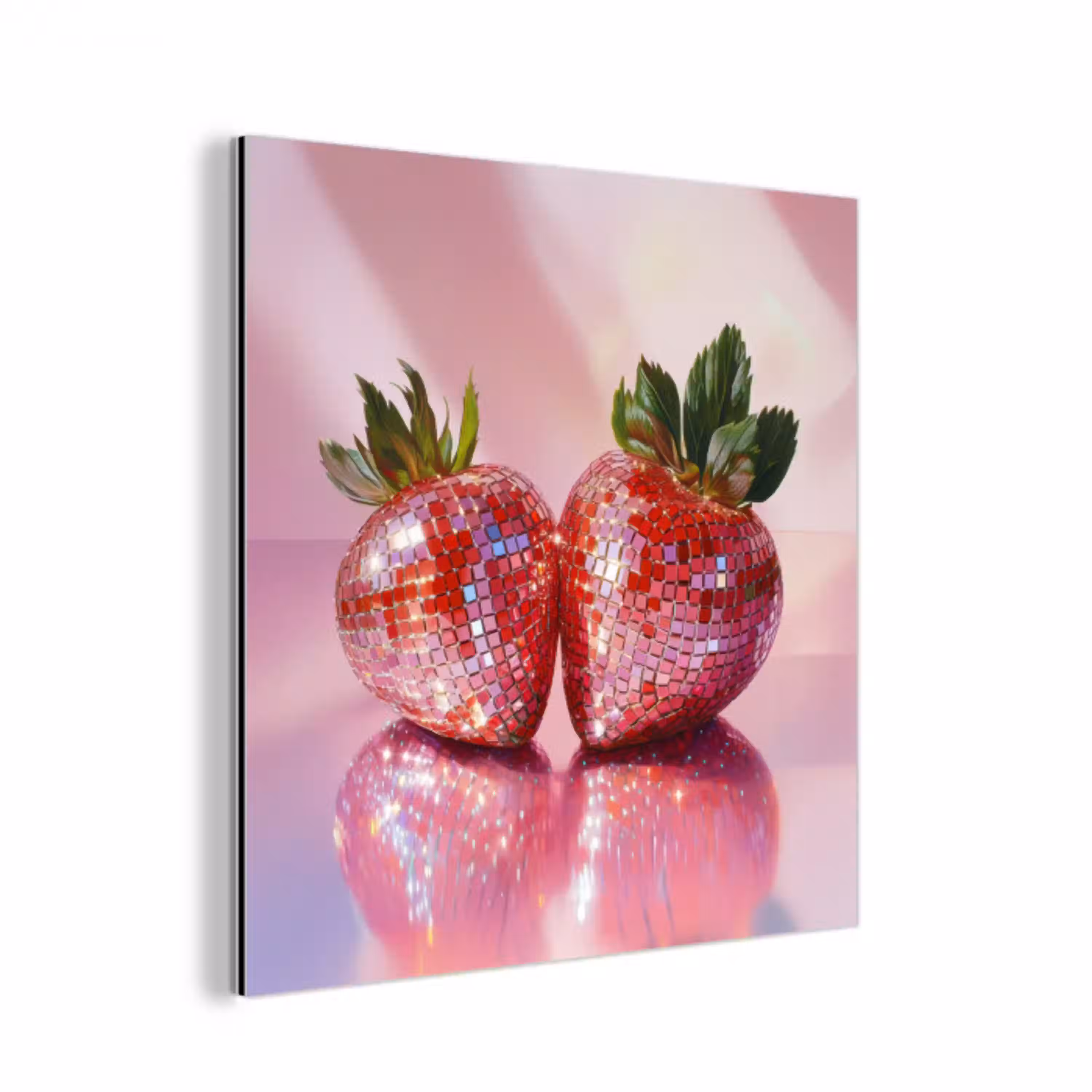 Disco - Fruit - Glitter - Strawberry aluminium wit klein -3d