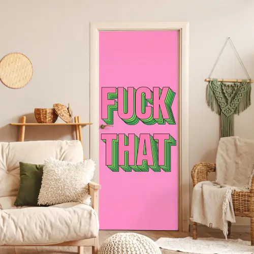 Tekst - Bold - Roze deurposter klein -sfeer2