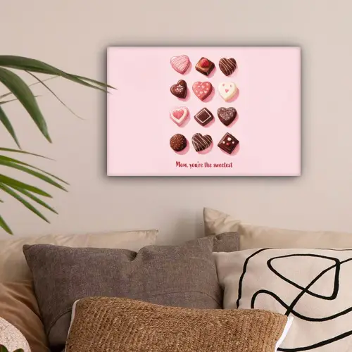 Chocolaatjes - Hartvormig - Liefste canvas 2cm klein -sfeer1