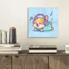 Corgi - Koptelefoon - Blauw - Muzieknoten plexiglas 5mm klein -sfeer1