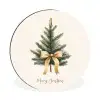 Kerstboom - Kerst - Merry Christmas - Beige Wandcirkel aluminium klein -3d