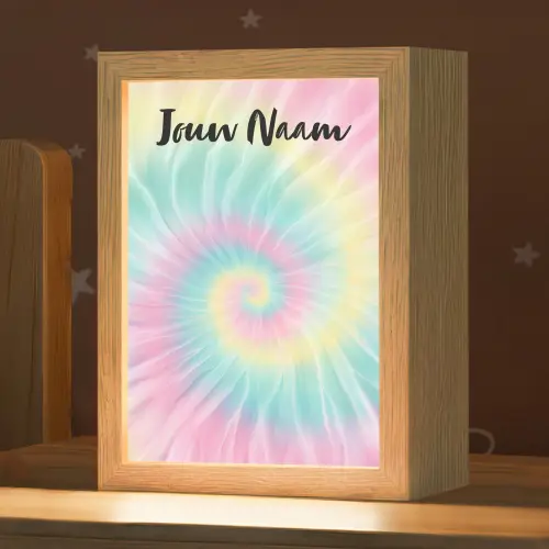 Tie Dye - Pasteltinten - Roze Light Box met kabel (Kinderlampje) klein -zzz_3d_website