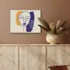 Minimalistisch - Gezicht - Hand - Oranje - Blauw PET vilt klein -sfeer4