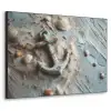 Anker - Hout - Schelpen - Zand Textielframe - compleet frame klein -3d