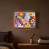 Kleurrijk - Bloemen - Abstract - Stippen Light Box met batterij (Wandlamp) middel -sfeer4