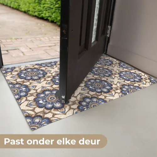 Floraal - Ornament - Blauw Deurmat klein 898 -USP_NL