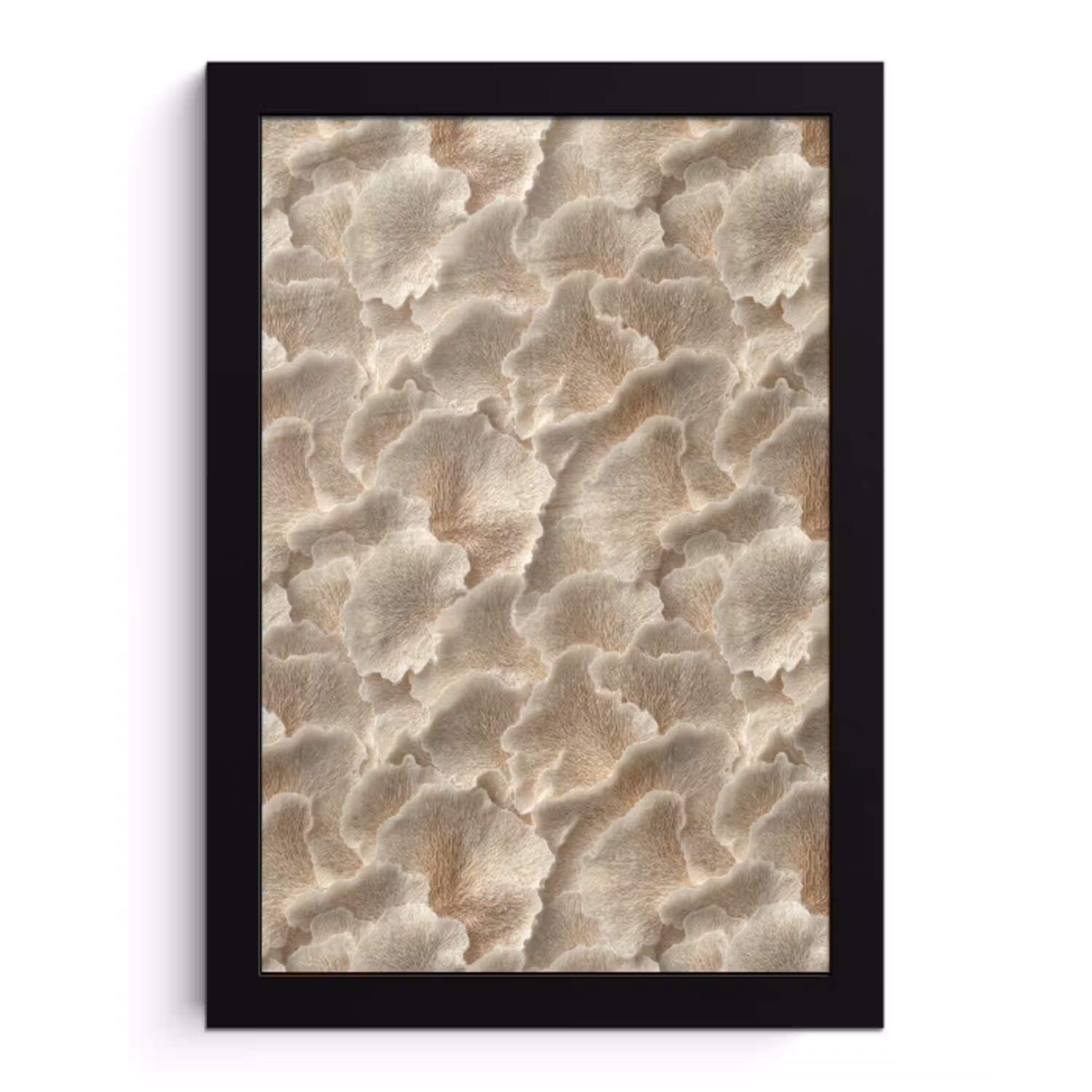 Waaierstructuren - Beige - Vezeltextuur fotolijst zwart zonder passe partout klein 224 -3d