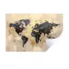 Wereldkaart - Goud - Zwart - Abstract Muursticker klein -3d