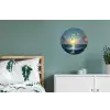 Meeuwen - Zee - Wolken -Blauw Wandcirkel aluminium klein -slaapkamer