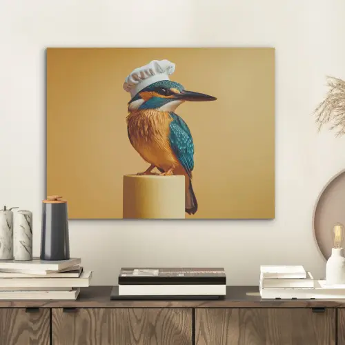 Ijsvogel - Pilaar - Koksmuts - Vogel PET vilt klein -sfeer1