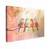 Vogels - Kleurrijk - Tak Tuinposter op houten frame 2 cm dik klein -3d