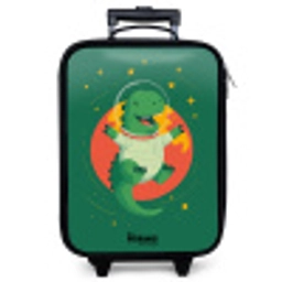 Dino - Planeet - Sterren - Groen Kinderkoffer - Zwart klein -zzz_website3d