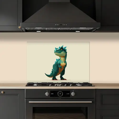 Stekels - Dino - Blauw - Gespierd keuken achterwand spatscherm klein -sfeer1