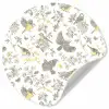 Birds - Flowers - Gray - Yellow Wandcirkel behangsticker klein 186 -3d