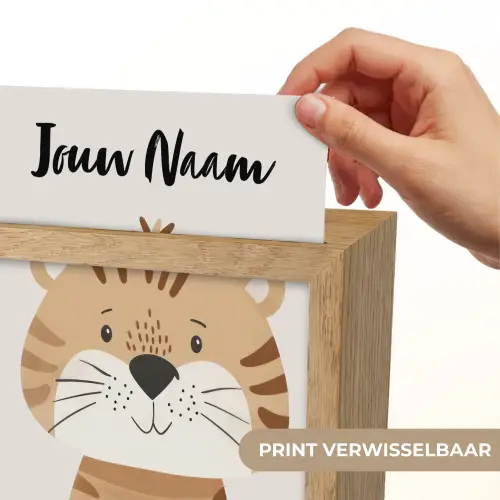 Tijger - Wilde dieren - Pastel Light Box met kabel (Kinderlampje) klein -USP_websiteprintNL