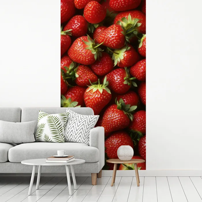 Aardbei - Fruit - Rood fotobehang vinyl groot -woonkamer