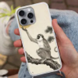 Aap - Maan - Goud Hoesje iPhone 16 Pro Max met koord klein -sfeer3