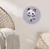 Panda - Paars - Sierlijk - Kawaii Akoestische PET Vilt - Rond klein -sfeer4